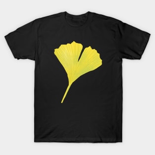 Green Ginkgo Leaf Digital Art T-Shirt